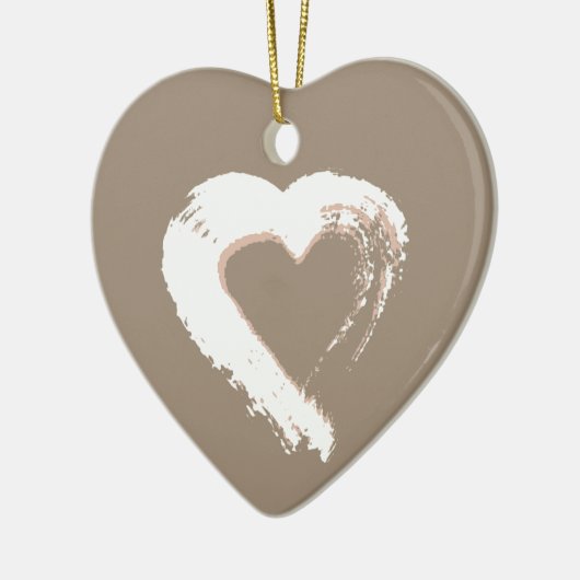 Beige Herzdekoration Keramik Ornament (Links)