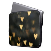 Beige Herzen hell Laptopschutzhülle (Vorderseite Links)