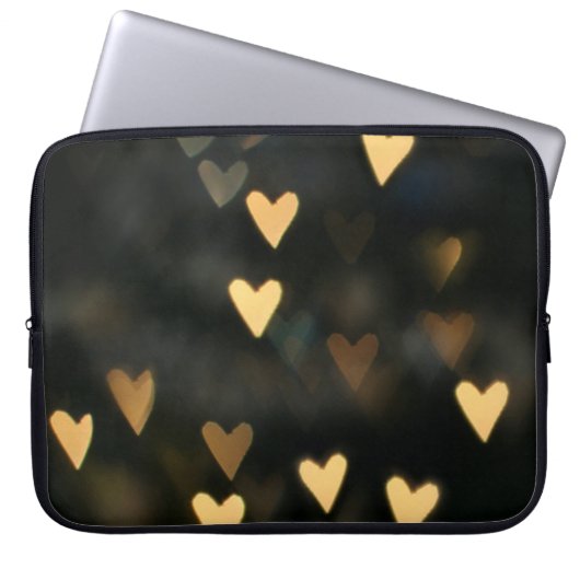 Beige Herzen hell Laptopschutzhülle (Vorderseite)