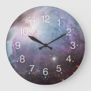 Beige Himmel des blauen Brauns Große Wanduhr