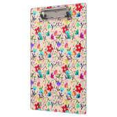 Beige Hintergrund farbenfrohe Blumenmuster Klemmbrett (Links)