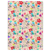 Beige Hintergrund farbenfrohe Blumenmuster Klemmbrett (Rückseite)
