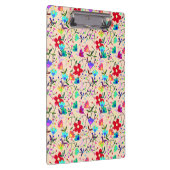 Beige Hintergrund farbenfrohe Blumenmuster Klemmbrett (Rechts)