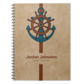 Beige Hintergrund und Anker und Rudor Notizblock (Vorderseite)