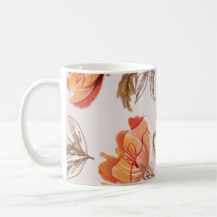 Beige Hintergrundbeläge Wasserfarbmuster Kaffeetasse