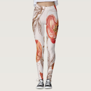 Beige Hintergrundbeläge Wasserfarbmuster Leggings