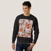 Beige Hintergrundbeläge Wasserfarbmuster Sweatshirt (Vorne ganz)
