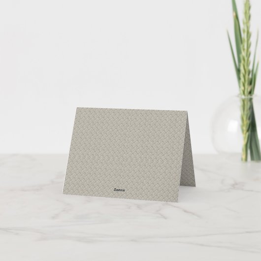 Beige Hintergrundfarbe mit kleinen Quadraten Dankeskarte (Rückseite)