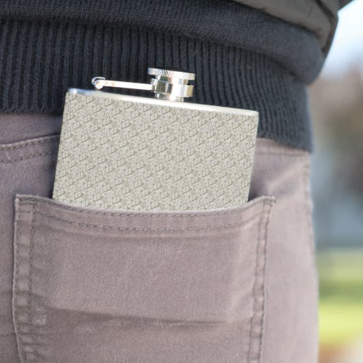Beige Hintergrundfarbe mit kleinen Quadraten Flachmann (Beispiel)