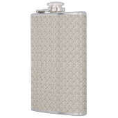 Beige Hintergrundfarbe mit kleinen Quadraten Flachmann (Links)