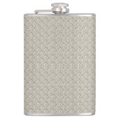 Beige Hintergrundfarbe mit kleinen Quadraten Flachmann (Vorderseite)