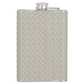 Beige Hintergrundfarbe mit kleinen Quadraten Flachmann (Rückseite)