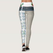 Beige Hintergrundfarbe mit kleinen Quadraten Leggings (Rückseite)