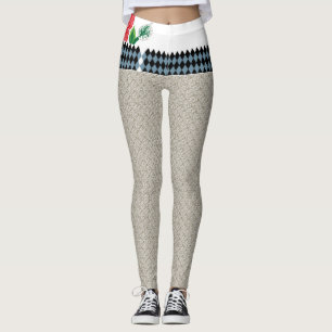 Beige Hintergrundfarbe mit kleinen Quadraten Leggings