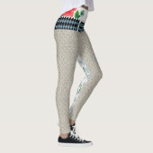 Beige Hintergrundfarbe mit kleinen Quadraten Leggings (Rechts)
