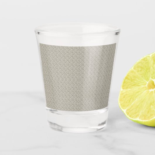 Beige Hintergrundfarbe mit kleinen Quadraten Schnapsglas (Vorderseite)