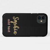 Beige hinzufügen Name Mädchen Boss Text schwarz el Case-Mate iPhone Hülle (Rückseite (Horizontal))