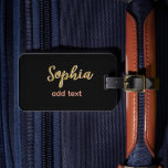 Beige hinzufügen Name Mädchen Boss Text schwarz el Gepäckanhänger<br><div class="desc">mädchenhaftes Design</div>