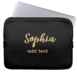 Beige hinzufügen Name Mädchen Boss Text schwarz el Laptopschutzhülle