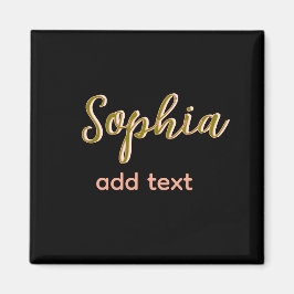 Beige hinzufügen Name Mädchen Boss Text schwarz el Magnet