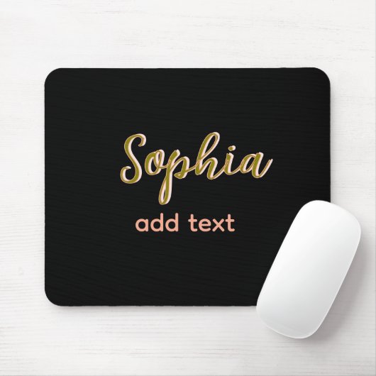 Beige hinzufügen Name Mädchen Boss Text schwarz el Mousepad (Mit Mouse)