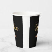 Beige hinzufügen Name Mädchen Boss Text schwarz el Pappbecher (Rechts)