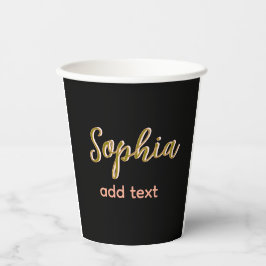 Beige hinzufügen Name Mädchen Boss Text schwarz el Pappbecher