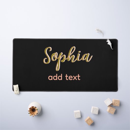 Beige hinzufügen Name Mädchen Boss Text schwarz el Schreibtischunterlage (Kindertisch)