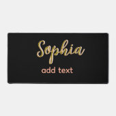 Beige hinzufügen Name Mädchen Boss Text schwarz el Schreibtischunterlage (Vorderseite)