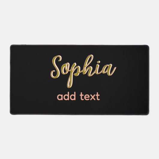 Beige hinzufügen Name Mädchen Boss Text schwarz el Schreibtischunterlage (Vorderseite)