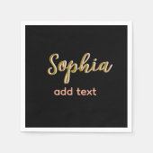 Beige hinzufügen Name Mädchen Boss Text schwarz el Serviette (Vorderseite)