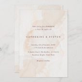 Beige Hochzeit an der Küstenstadt Einladung (Vorne/Hinten)