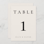 Beige Hochzeit/Event-Tischnummer (Vorne/Hinten)