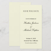 Beige Hochzeit Profi Minimalist Save The Date (Vorne/Hinten)