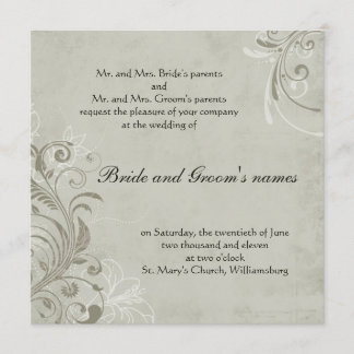 Beige Hochzeitseinladung mit vintage Swirl-Muster Einladung