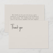 Beige Hochzeitserklärung Dankeskarte (Vorne/Hinten)