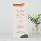 Beige Hochzeitskarten, Arch Abstrakt Boho Programm (Stehend Vorderseite)