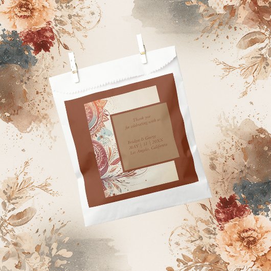 Beige-Hochzeitsmotiv Geschenktütchen