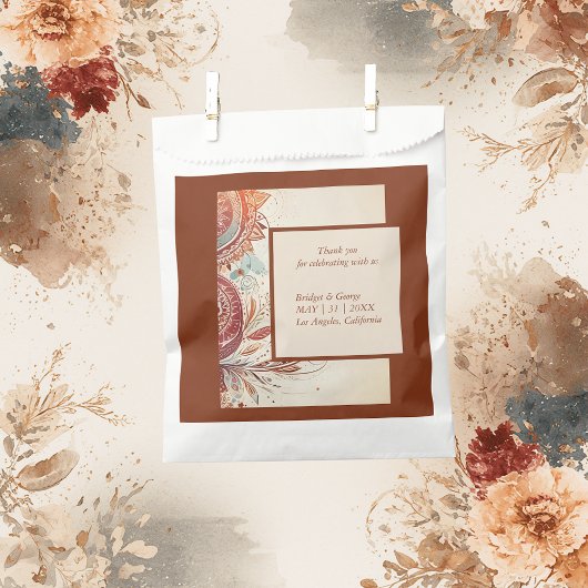 Beige-Hochzeitsmotiv Geschenktütchen