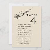 Beige, Hochzeitsplankarten mit Gästebamen Einladung (Vorderseite)