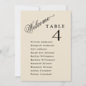 Beige, Hochzeitsplankarten mit Gästebamen Einladung (Rückseite)