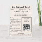 Beige Hochzeitszeitung Zeitplan Programm Geschicht (Rückseite)