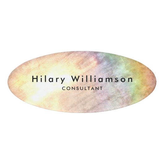 Beige Holograph Magnetic Employee Custom Namenschild (Vorderseite)