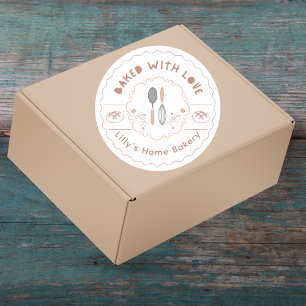 Beige Home Bäckerei Geschäft Aufkleber