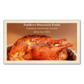 Beige Homestyle gekochte Türkei Fleisch zubereitet Magnetische Visitenkarte (Vorderseite)