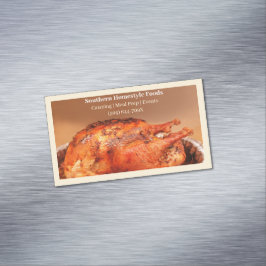 Beige Homestyle gekochte Türkei Fleisch zubereitet Magnetische Visitenkarte