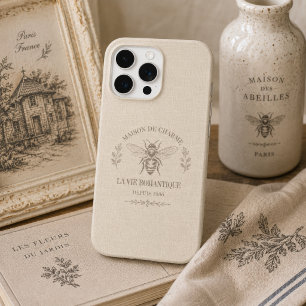 Beige Honigbiene Französisches Land Vintage Rustik iPhone 15 Pro Hülle