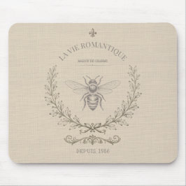 Beige Honigbiene Französisches Landhaus-Stil Vinta Mousepad