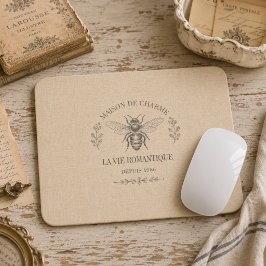 Beige Honigbiene Französisches Landhaus Vintage Ru Mousepad