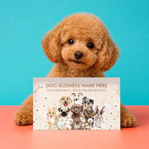 Beige-Hund-Geburtstagsfeier-Planer-Wasserfarbe-Wel Visitenkarte